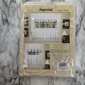 Todays Curtain Imperial Classic Drawn Cutwork Battenberg Valance Beige 14 inch